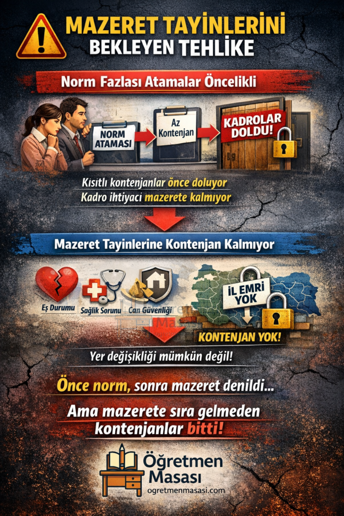 Mazeret Tayinlerini Bekleyen Tehlike : Kontenjanlar Doldu